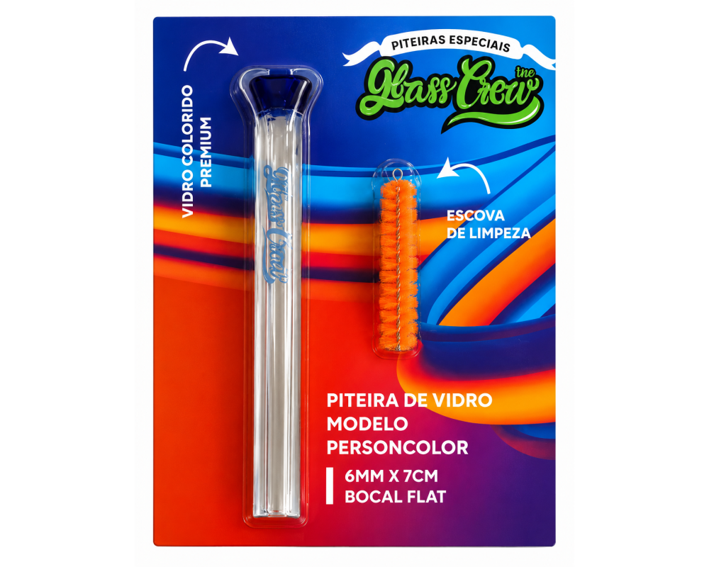Piteira De Vidro Glass Crew 6mm Personcolor + Limpador